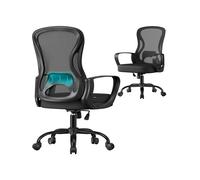 Silla de Oficina Ergonómica con Soporte Lumbar Ajustable Negro Tinta