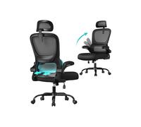 Silla de oficina ergonómica de malla con reposabrazos plegables
