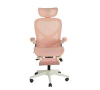 Silla de Oficina Ergonómica de Malla, Respaldo Plegable, Rosa, 62x48.5x129 cm