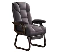 Silla de oficina ergonómica sin ruedas, sillón gaming para dormitorio, sillón relajante, sofá libre, silla de estudio (Bruin) (gris con funda)