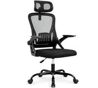 Silla de Oficina | Escritorio o Estudio Ergonómica con Ruedas | Reposacabezas y Reposabrazos Ajustables | Soporte Lumbar | Respaldo de Malla Transpirable | Altura Regulable | Ideal casa o Trabajo