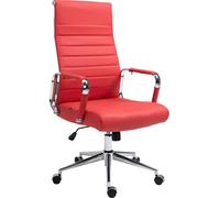 Silla de oficina exclusiva, silla ergonómica, cuero de vaca de alta calidad, mecanismo giratorio | Color: Rojo