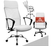 Silla de oficina giratoria 360° con 5 ruedas Blanca