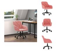 Silla de oficina giratoria, color rosa, tapizada en terciopelo - Sillas de oficina
