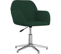 vidaXL Silla de oficina giratoria Sillón ejecutivo ajustable y confortable de tela Verde oscuro