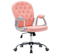 vidaXL Silla de oficina giratoria de cuero sintético en color Blanco/Negro/Rosa | cómodas modernas ergonómicas para comedor cocina salón hogar