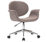 vidaXL Silla de oficina giratoria de tela gris taupe en color Taupé/Blanco/Negro y más | cómodas modernas ergonómicas para comedor cocina salón hogar