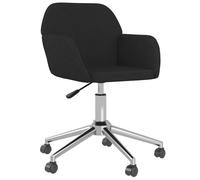 Silla de oficina giratoria de tela negra