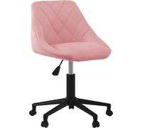 Silla de oficina giratoria de terciopelo rosa