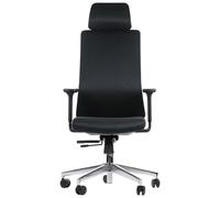 Silla de oficina giratoria ergonómica AKCENT/F, base cromada, reposabrazos ajustables, asiento deslizante (hacia adelante y hacia atrás),