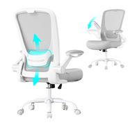 Silla de Oficina Giratoria Ergonómica Apoyabrazos Abatibles Gris Paloma