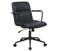 Silla de oficina hilda cuero auténtico negro 62x58x88 cm