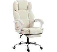 Silla de oficina HOMCOM con función reclinable, giratoria y con reposapiés, con ajuste de altura