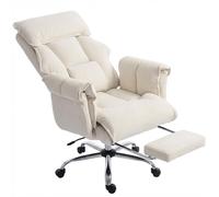 Silla de oficina HOMCOM, silla de escritorio con soporte lumbar, reposabrazos y reposapiés