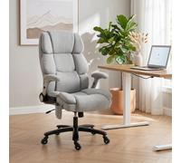 Silla de oficina HOMCOM, silla ejecutiva ergonómica XXL con reposabrazos altos plegables, asiento ancho, silla de escritorio con altura ajustable, soporte lumbar con airbag, silla giratoria con