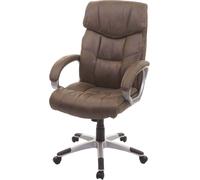 Silla de oficina HWC-A71, silla de escritorio giratoria, tapizada en tela/textil, con certificación , apariencia de ante, color marrón