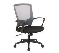 CLP Silla De Oficina Kampen Tapizada En Microfibra I Silla De Escritorio con Respaldo Ergonómico I Silla De Ordenador con Ruedas I Color:, Color: Negro/Gris