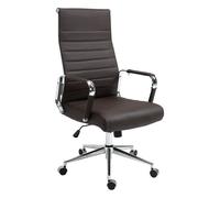Silla de oficina kolumbus de cuero auténtico marrón 66x58x105 cm