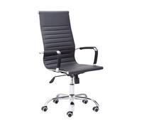 Silla de oficina letter símil piel negro 64 x 106-116 x 64 cm