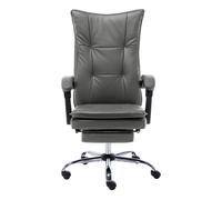 vidaXL Silla de oficina de cuero sintético negra en color Negro/Antracita/Marrón | cómodas modernas ergonómicas para comedor cocina salón hogar