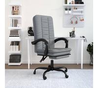 Silla de oficina "Living Store" con función reclinable, color gris claro, tapizada en tela