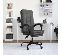 Silla de oficina "Living Store" con función reclinable, color gris oscuro, tapizada en tela