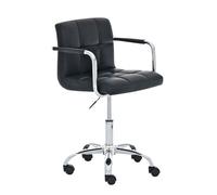 CLP Silla De Oficina Lucy En Cuero Sintético I Silla De Ordenador con Ruedas I Silla De Escritorio con Reposabrazos & Giratoria I Color:, Color:Negro