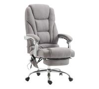 CLP Silla de oficina Pacific – Tapizada en tela, masaje, regulable en altura y giratoria, Gris