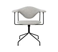 Silla De Oficina Masculo Tapizada En Hallingdal 65116 Con Base En Negro Semi Mate