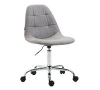 Silla De Oficina Moderna Reims Tapizado En Tela I Silla De Escritorio con Respaldo I Silla De Ordenador con Ruedas I Color: Color:Gris