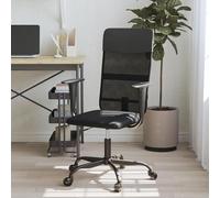 Silla de oficina negra, con altura ajustable, ideal para trabajar desde casa y para videojuegos. Giratoria, con tejido de malla transpirable y revestimiento de cuero sintético. Silla de escritorio par