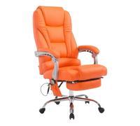 CLP Silla de oficina Pacific con masaje, 150 kg, reposapiés extensible, altura 47-56 cm Naranja