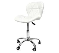 Silla de oficina para juegos - Silla de escritorio - Ergonómica - Giratoria - Regulable en altura - Imitación de cuero - Con ruedas - Blanca