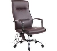 Silla De Oficina Portland con Función De Masaje I Silla De Ordenador Acolchada & Tapizada I Silla De Escritorio Regulable En Altura I Color: Color:marrón;Material:Cuero Sintetico