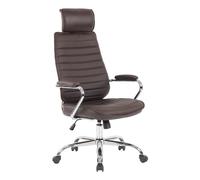 Silla de oficina rako de cuero auténtico marrón 57x59x117 cm