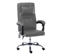 vidaXL Silla de oficina masaje reclinable cuero sintético ergonómica Antracita/Gris