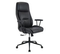 CLP Silla de Oficina ergonomica Siddar, Silla Escritorio Polipiel, Respaldo con inclinacion 3 Posiciones, Regulable en Altura, hasta 135 kg, Color: Antiguo Negro