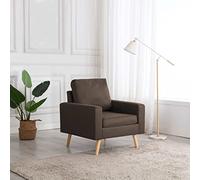 Silla de oficina silla de acento estilo moderno para salón,Sillón de tela marrón,Adecuado para comedor sala de estar recibidor 77 x 71 x 80 cm (largo x ancho x alto)
