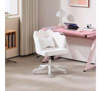 Silla de oficina - Silla de escritorio - Silla giratoria - Blanca - Altura del asiento ajustable - Estructura de metal