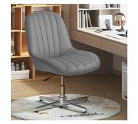 Silla de Oficina sin Brazos, sillas de Escritorio, sin Ruedas, Silla giratoria con Patas Cruzadas, Altura Ajustable, Respaldo Medio, Silla de Trabajo para computadora, Silla de tocador para
