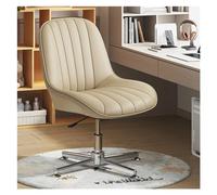 Silla de Oficina sin Brazos, sillas de Escritorio, sin Ruedas, Silla giratoria con Patas Cruzadas, Altura Ajustable, Respaldo Medio, Silla de Trabajo para computadora, Silla de tocador para