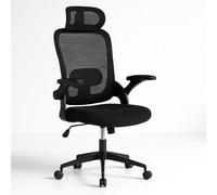 Silla de Oficina T-Lovendo Ergonómica con Reposacabezas, Reposabrazos Ajustables y Soporte Lumbar, Respaldo de Malla Transpirable, Altura Regulable, Ideal para Trabajo en Casa o Estudio