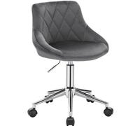 Silla de oficina - Taburete ergonómico con forma de silla de montar, con ruedas, asiento ajustable en altura y tapizado en terciopelo turquesa