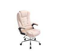 Brostuhl Silla de oficina Thor - simil cuero, ergonómica, con ruedas, regulable en altura, crema