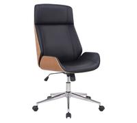 CLP Silla de Oficina ergonómica con reposabrazos Varel, Silla de Escritorio con Moderna Estructura giratoria y Regulable en Altura, Color:Natural/Negro
