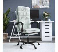 Silla de oficina vidaXL con función reclinable, color gris claro, tapizada en terciopelo. Silla de oficina con función reclinable. Sillas de oficina con función reclinable. Silla de oficina con funció