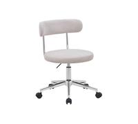 Silla de oficina vintage de tela con ruedas , angela, beige, 53x51x71 cm