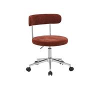 Silla de oficina vintage de tela con ruedas , angela, rojo, 53x51x71 cm