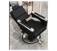 Silla de peluquero reclinable hidráulica resistente, equipo profesional de spa con rotación de 360 grados, asiento extra ancho y reposacabezas ajustable, color negro, B