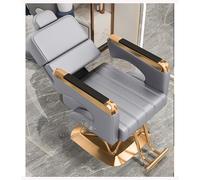 Silla de peluquero reclinable hidráulica resistente, equipo profesional de spa con rotación de 360 grados, asiento extra ancho y reposacabezas ajustable, plateado, A